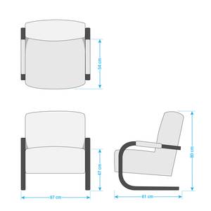 Sessel Cisco Antiklederlook - Braungrau