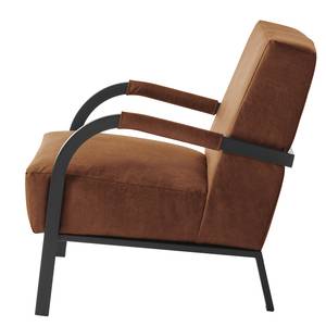 Fauteuil Hoxie antieke leerlook - Middel bruin