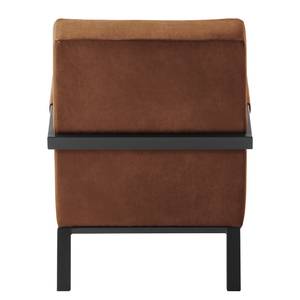 Fauteuil Hoxie antieke leerlook - Middel bruin