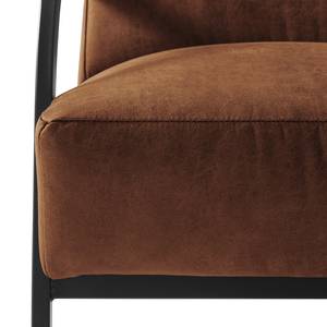 Fauteuil Hoxie antieke leerlook - Middel bruin