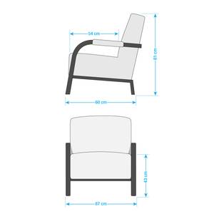 Fauteuil Hoxie antieke leerlook - Bruingrijs