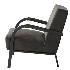 Fauteuil Hoxie antieke leerlook - Basalt