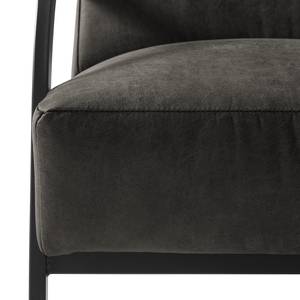 Fauteuil Hoxie antieke leerlook - Basalt