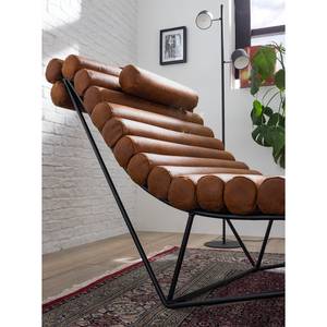 Chaise longue de relaxation Menlo Aspect cuir vieilli - Brun