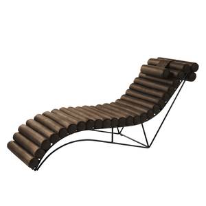 Chaise longue de relaxation Menlo Aspect cuir vieilli - Gris marron