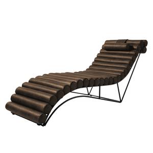 Chaise longue de relaxation Menlo Aspect cuir vieilli - Gris marron