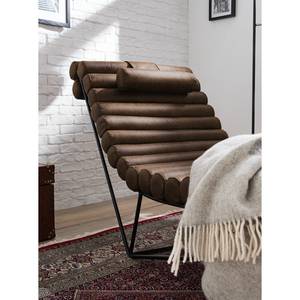 Chaise longue de relaxation Menlo Aspect cuir vieilli - Gris marron