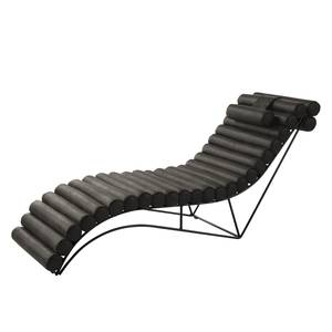 Chaise longue de relaxation Menlo Aspect cuir vieilli - Basalte