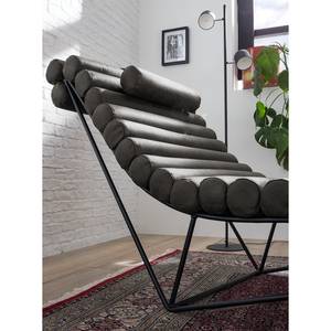 Chaise longue de relaxation Menlo Aspect cuir vieilli - Basalte