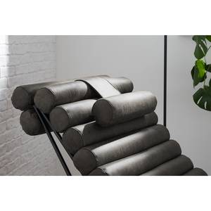 Chaise longue de relaxation Menlo Aspect cuir vieilli - Basalte