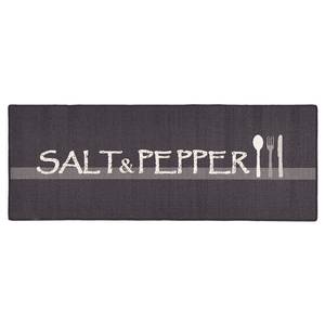 Loper zout & peper kunstvezel - zwart