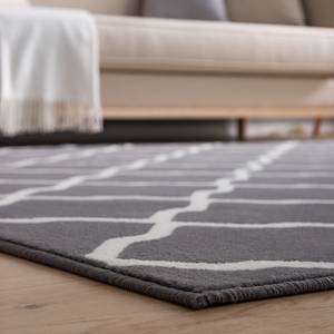 Tapis Mesh Fibres synthétiques - Gris / Beige - 200 x 290 cm