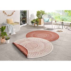 Tapis intérieur/extérieur Porto Fibres synthétiques - Rouge brique - Diamètre : 140 cm