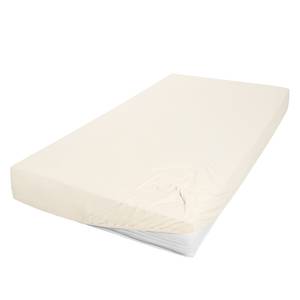 Drap-housse en jersey fin Mako Rioux 510 g - Blanc écru - 90 - 100 x 200 cm - Crème - 90 x 200 cm