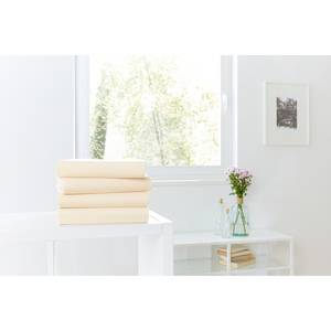 Drap-housse en jersey fin Mako Rioux 510 g - Blanc écru - 120 x 200 cm - Crème - 120 x 200 cm