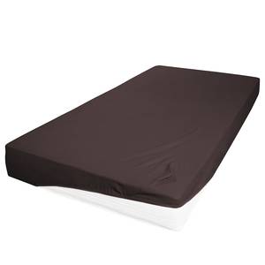 Drap-housse en peluche Sotta Coton / Polyester - Marron foncé - 140 x 200 cm