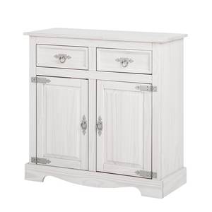 Commode Lucia à 2 portes Pin massif, lasure blanche