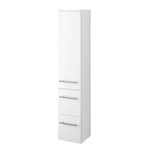 Armadietto da bagno Kopenhagen Bianco lucido/Bianco - Bianco lucido - Larghezza: 25 cm