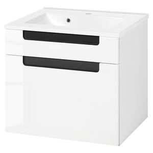 Meuble lavabo Laris I Blanc brillant / Anthracite - Blanc brillant / anthracite