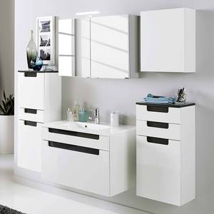 Set di armadietti per il bagno Laris I 3 pezzi - Bianco lucido/Antracite lucida