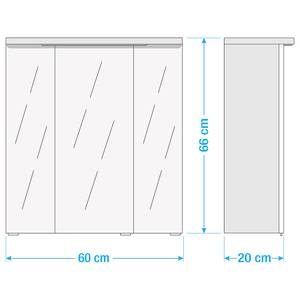 Armoire de toilette Zeehan II Avec éclairage - Graphite - Largeur : 60 cm