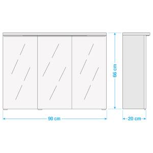 Armoire de toilette Zeehan II Avec éclairage - Blanc - Largeur : 90 cm