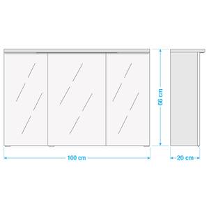 Spiegelschrank Zeehan II Inklusive Beleuchtung - Graphit - Breite: 100 cm