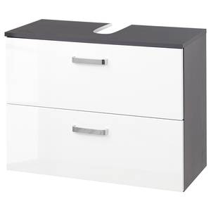 Mobile sottolavabo Zeehan I Bianco/Grigio 70 cm - Bianco lucido / Grafite - Larghezza: 70 cm