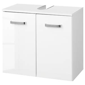 Mobile sottolavabo Zeehan II Bianco 60 cm - Bianco lucido / Bianco - Larghezza: 60 cm