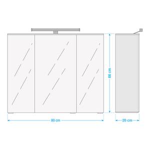 Armoire de toilette Zeehan I Avec éclairage - Graphite - Largeur : 80 cm