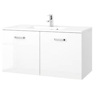 Mobile con lavabo Zeehan II Bianco lucido / Bianco - Larghezza: 100 cm