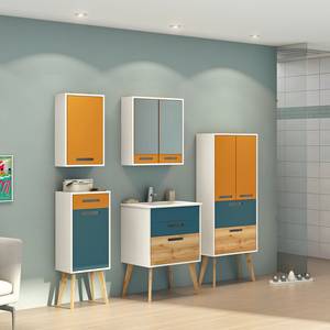 Armoire de toilette Malmö Blanc / Jaune curry - Largeur : 60 cm