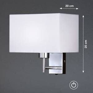 Wandlamp Kempten metaal/zilverkleurig kunststof 1 lichtbron