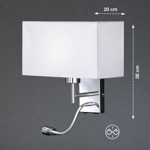 LED Wandleuchte Kempten Metall/Stoff Silber 2-flammig