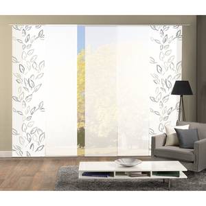 Flächenvorhang Fronde (5-er Set) Grau - Weiß - Textil - 60 x 245 cm