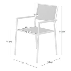 Essgruppe TEAKLINE 7-teilig Kombi C Plus Teak massiv / Textilene - Schwarz