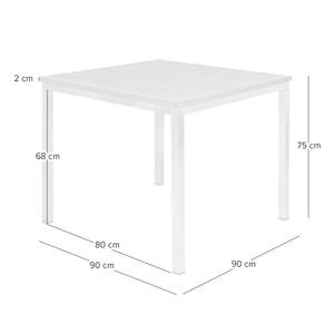 Table & chaises jardin TEAK DELUXE 5 Teck massif / Acier inoxydable