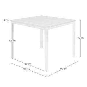 Table & chaises jardin TEAK DELUXE 3 Teck massif / Textile - Noir