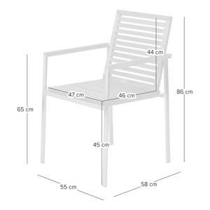 Chaises de jardin TEAKLINE - lot de 2 Teck massif / Acier inoxydable