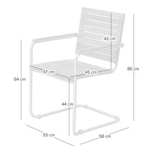 Set di 2 sedie a sbalzo TEAKLINE Legno di teak massello / Acciaio inox - Teak / Argento