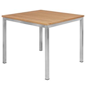 Gartentisch TEAKLINE Teak massiv / Edelstahl - Breite: 90 cm