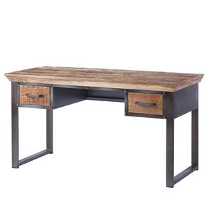 Schreibtisch Hunter Massivholz Mango / Metall - Mango / Blaugrau