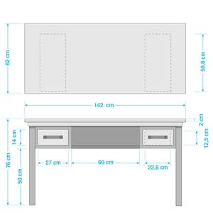 Bureau Hunter Manguier massif / Métal - Manguier / Bleu gris