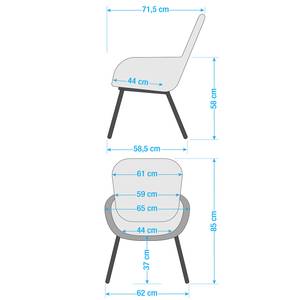 Armlehnenstuhl Hawea (inkl. Sitzkissen) Rattan / Metall - Rattan / Schwarz