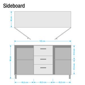 Sideboard Woodson Akazie massiv / Eisen - Akazie Hellbraun - Breite: 145 cm