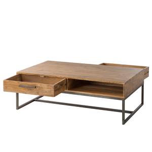 Table basse WOODSON avec tiroirs Acacia massif / Fer - Acacia Marron clair