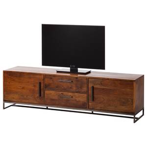 Tv-meubel Woodson III massief acaciahout/ijzer - Bruin acaciahout
