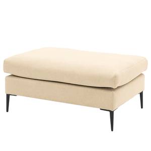 Hoekbank STREAKY BAY met chaise longue Geweven stof Caya: Beige - Longchair vooraanzicht links - Zonder slaapfunctie - Met hocker