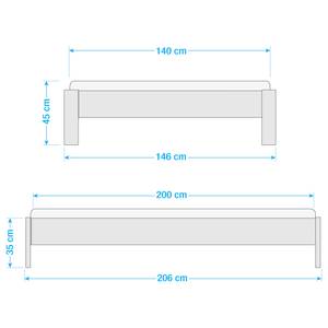 Bed Rachel Alpinewit - 140 x 200cm - Met lattenbodem & matras