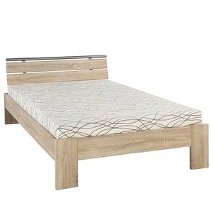 Bed Megan Grof gezaagd eikenhouten look - 120 x 200cm - Met lattenbodem & matras